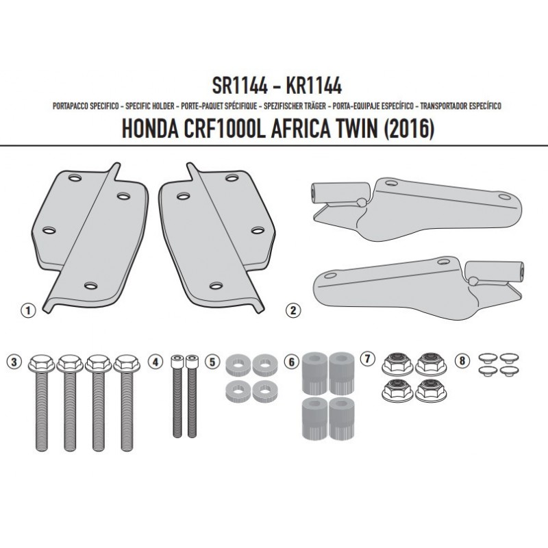 SR1144 : Support de Top-case Givi SR1144 Honda CRF Africa Twin