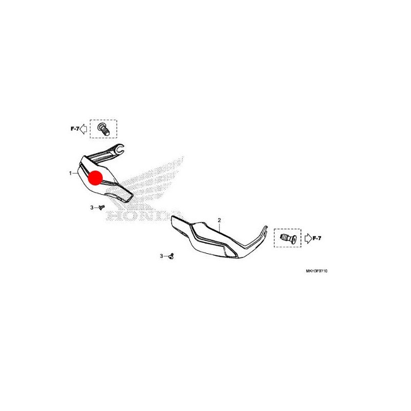 53180-MJP-G60ZB + 90106-MCW-D00 : Original Honda Handguard Honda CRF Africa Twin