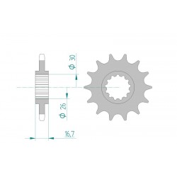 1075158002 : AFAM 15-tooth sprocket Honda CRF Africa Twin