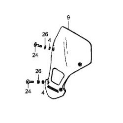 64205-166-610 + 90504-964-000 : Rondelles et vis de fixation de pare-brise Honda CRF Africa Twin