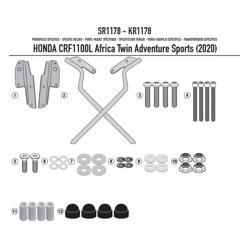 SR1178 : Support de top-case Givi Adventure 2020 Honda CRF Africa Twin