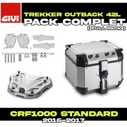 PACK-SR1144-OBKN42A : Pack Top-Case Givi Trekker Outback 42L Alu Honda CRF Africa Twin