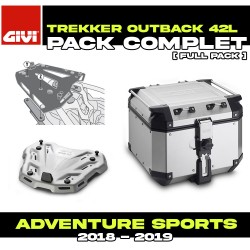 PACK-SR1161-OBKN42A : Pack Top-Case Givi Trekker Outback 42L Alu Honda CRF Africa Twin