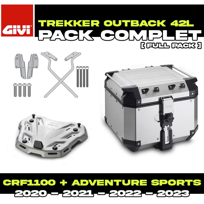 PACK-SR1178-OBKN42A : Givi Trekker Outback 42L Aluminum Top Case Pack Africa Twin CRF
