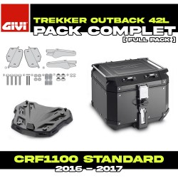 PACK-SR1144-OBKN42B : Pacchetto Top-Case Givi Trekker Outback 42L Nero Africa Twin CRF