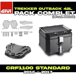 PACK-SR1144-OBKN42B : Pack Top-Case Givi Trekker Outback 42L Noir Honda CRF Africa Twin