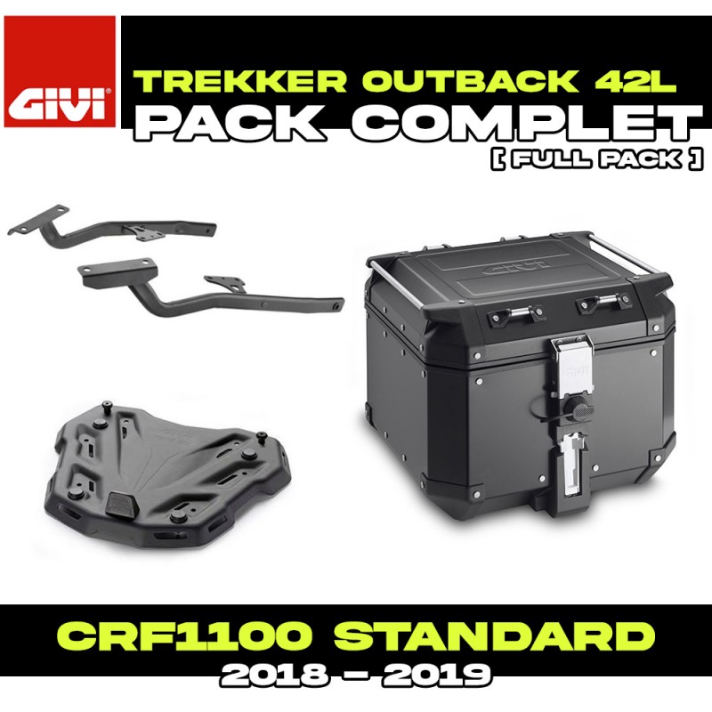 PACK-SR1162-OBKN42B : Pacchetto Top-Case Givi Trekker Outback 42L Nero Africa Twin CRF