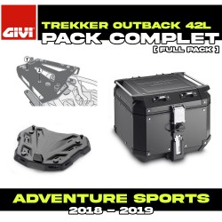 PACK-SR1161-OBKN42B : Pack Top-Case Givi Trekker Outback 42L Negro Honda CRF Africa Twin