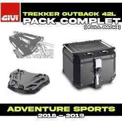 PACK-SR1161-OBKN42B : Pack Top-Case Givi Trekker Outback 42L Noir Honda CRF Africa Twin
