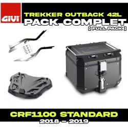 PACK-1179FZ-OBKN42B : Givi Trekker Outback 42L Topcase-Set Schwarz Honda CRF Africa Twin
