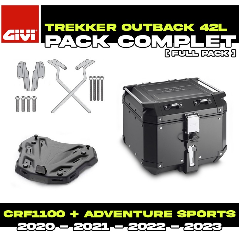 PACK-SR1178-OBKN42B : Givi Trekker Outback Top Case Pack 42L Black Africa Twin CRF