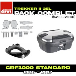 PACK-SR1144-TRK35N : Pack Top-Case Givi Trekker II 35L Alu Honda CRF Africa Twin