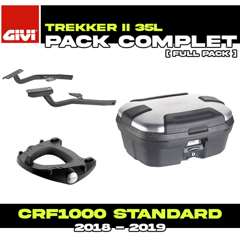 PACK-SR1162-TRK35N : Pack Top-Case Givi Trekker II 35L Alu Honda CRF Africa Twin