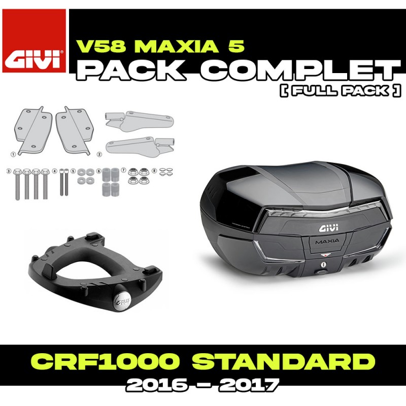PACK-SR1144-V58NNT : Pack Top-Case Givi V58 Maxia 5 Honda CRF Africa Twin
