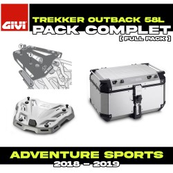 PACK-SR1161-OBKN58A : Pack Top-Case Givi Trekker Outback 58L Alu Honda CRF Africa Twin