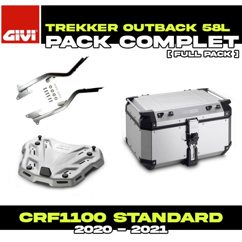 PACK-1179FZ-OBKN58A : Givi Trekker Outback 58L Aluminium Top Case Pack Africa Twin CRF