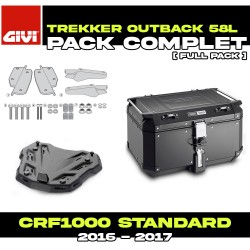 PACK-SR1144-OBKN58B : Givi Trekker Outback 58L Black Top Case Pack Africa Twin CRF