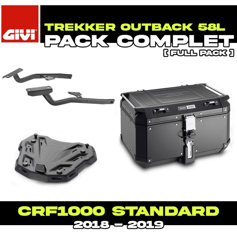 PACK-SR1162-OBKN58B : Pacchetto Top Case Givi Trekker Outback 58L Nero Africa Twin CRF