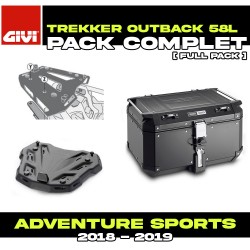 PACK-SR1161-OBKN58B : Pack Top-Case Givi Trekker Outback 58L Noir Honda CRF Africa Twin