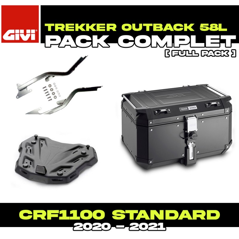 PACK-1179FZ-OBKN58B : Paquete Top-Case Givi Trekker Outback 58L Negro Africa Twin CRF