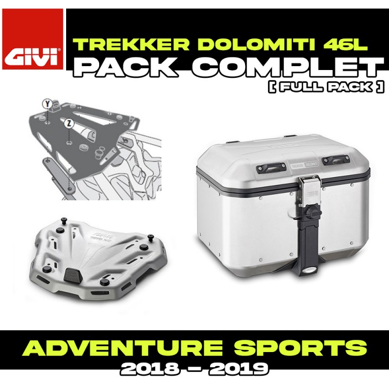 PACK-SR1161-DLM46A : Givi Dolomiti 46L Aluminum Top-Case Pack Honda CRF Africa Twin