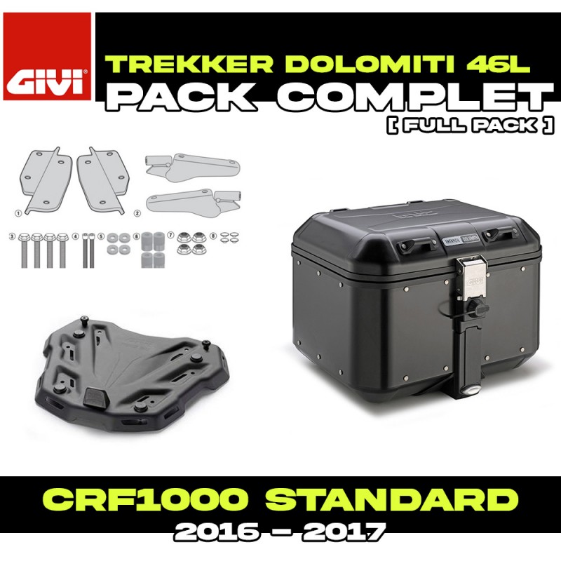 PACK-SR1144-DLM46B : Pack Top-Case Givi Dolomiti 46L Noir Honda CRF Africa Twin