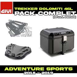 PACK-SR1161-DLM46B : Pack Top-Case Givi Dolomiti 46L Noir Honda CRF Africa Twin