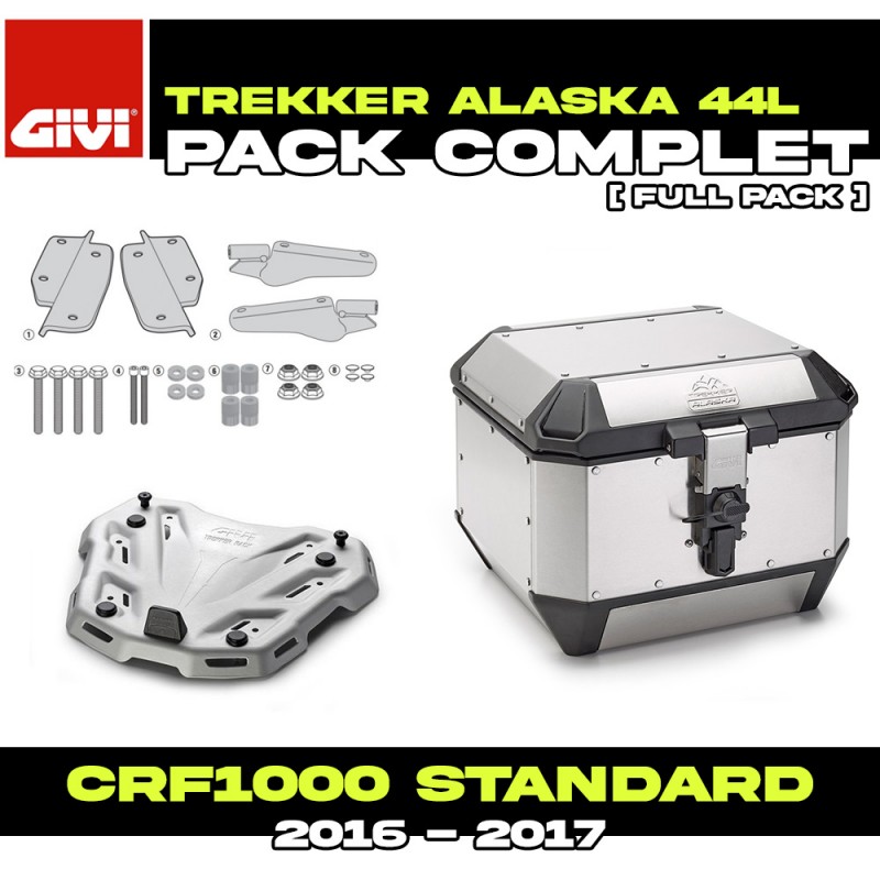 PACK-SR1144-ALA44A : Pack Top-Case Givi Alaska 44L Alu Honda CRF Africa Twin