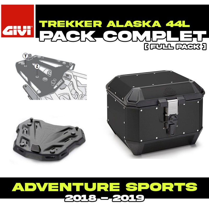 PACK-SR1161-ALA44B : Givi Alaska 44L Black Kit Honda CRF Africa Twin