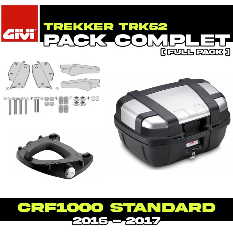 PACK-SR1144-TRK52N : Pacchetto Top-Case Givi Trekker 52L Alluminio Honda CRF Africa Twin