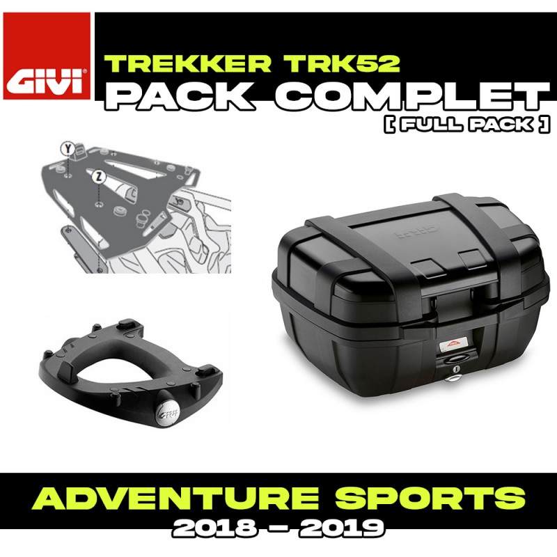 PACK-SR1161-TRK52B : Givi Trekker Top-Case Pack 52L Black Honda CRF Africa Twin