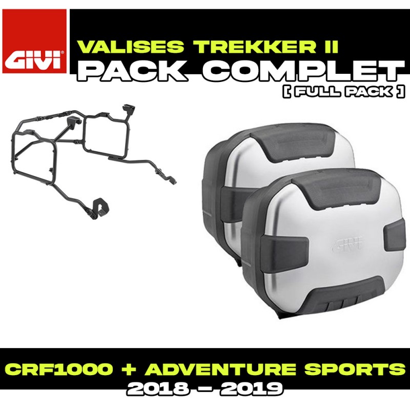 PACK-PLR1161-TRK35PACK2 : Givi Trekker II Aluminum Side Case Pack Africa Twin CRF