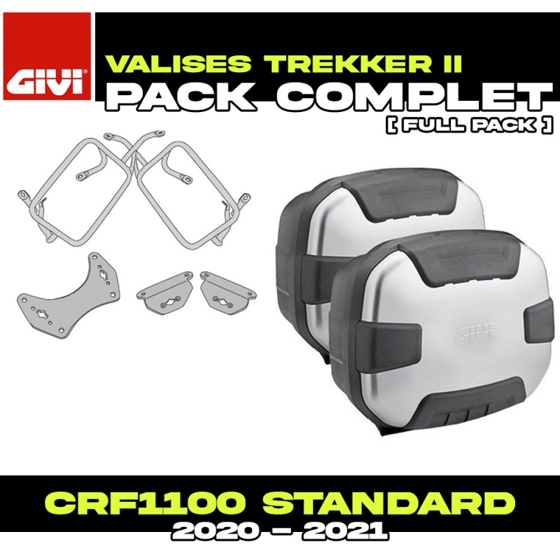 PACK-PLO1179MK-TRK35PACK2 : Pack Valises latérales Givi Trekker II Alu Honda CRF Africa Twin