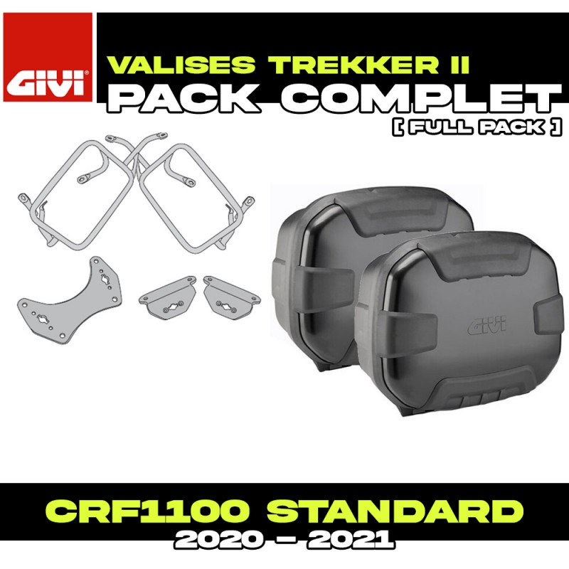 PACK-PLO1179MK-TRK35BPACK2 : Pack Valises latérales Givi Trekker II Noir Honda CRF Africa Twin