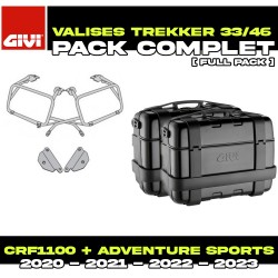 PACK-PLO1178MK-TRK33/46B : Pack Valises latérales Givi Trekker 33/46L Noir Honda CRF Africa Twin