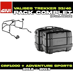 PACK-PLR1161-TRK33/46B : Givi Trekker 33/46L Side Panniers Black Kit Honda CRF Africa Twin