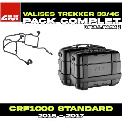 PACK-PLR1144-TRK33/46B : Givi Trekker 33/46L Side Panniers Black Kit Honda CRF Africa Twin