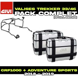 PACK-PLR1161-TRK33/46N : Pack Valises latérales Givi Trekker 33/46L Alu Honda CRF Africa Twin