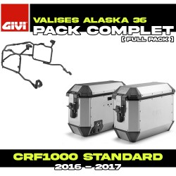 PACK-PLR1144-ALA36APACK2 : Pack Valises latérales Givi Alaska 36L Alu Honda CRF Africa Twin