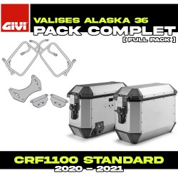 PACK-PLO1179MK-ALA36APACK2 : Pack Valises latérales Givi Alaska 36L Alu Honda CRF Africa Twin