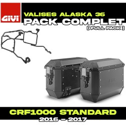PACK-PLR1144-ALA36BPACK2 : Givi Alaska 36L Side Panniers Black Kit Honda CRF Africa Twin