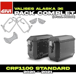 PACK-PLO1179MK-ALA36BPACK2 : Pack Valises latérales Givi Alaska 36L Noir Honda CRF Africa Twin
