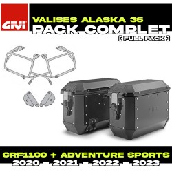 PACK-PLO1178MK-ALA36BPACK2 : Pack Valises latérales Givi Alaska 36L Noir Honda CRF Africa Twin