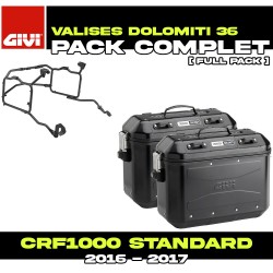 PACK-PLR1144-DLMK36BPACK2 : Kit Valigie Laterali Givi Dolomiti 36L Nero Honda CRF Africa Twin