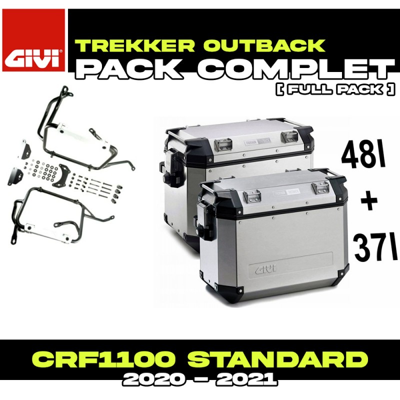 PACK-PLO1179CAM-OBKN4837APACK2 : Paquete Maletas laterales Givi Trekker Outback 48/37L Alu Africa Twin CRF