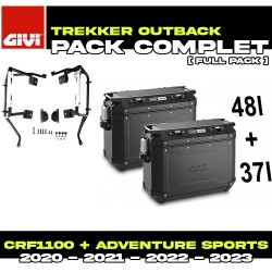 PACK-PLO1178CAM-OBKN4837BPACK2 : Givi Trekker Outback 48/37L Black Side Cases Pack Honda CRF Africa Twin