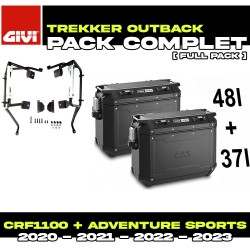 PACK-PLO1178CAM-OBKN4837BPACK2 : Pack Valises latérales Givi Trekker Outback 48/37L Noir Honda CRF Africa Twin