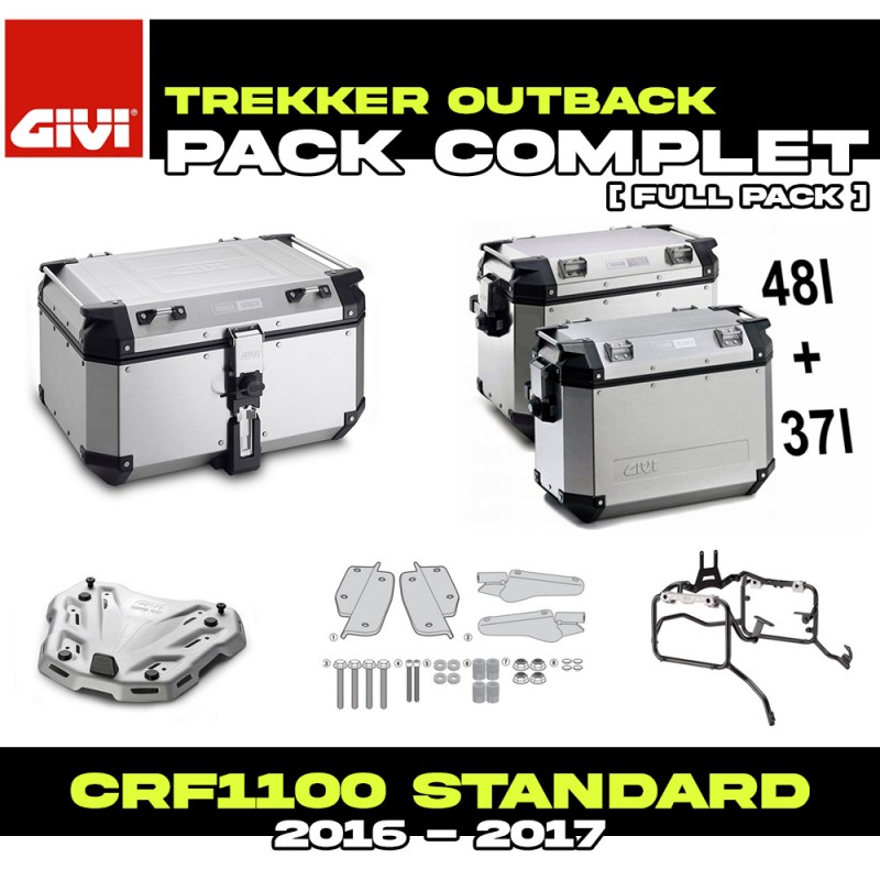 PACK-1144-OBKNA : Pack Bagagerie Givi Trekker Outback Alu Honda CRF Africa Twin