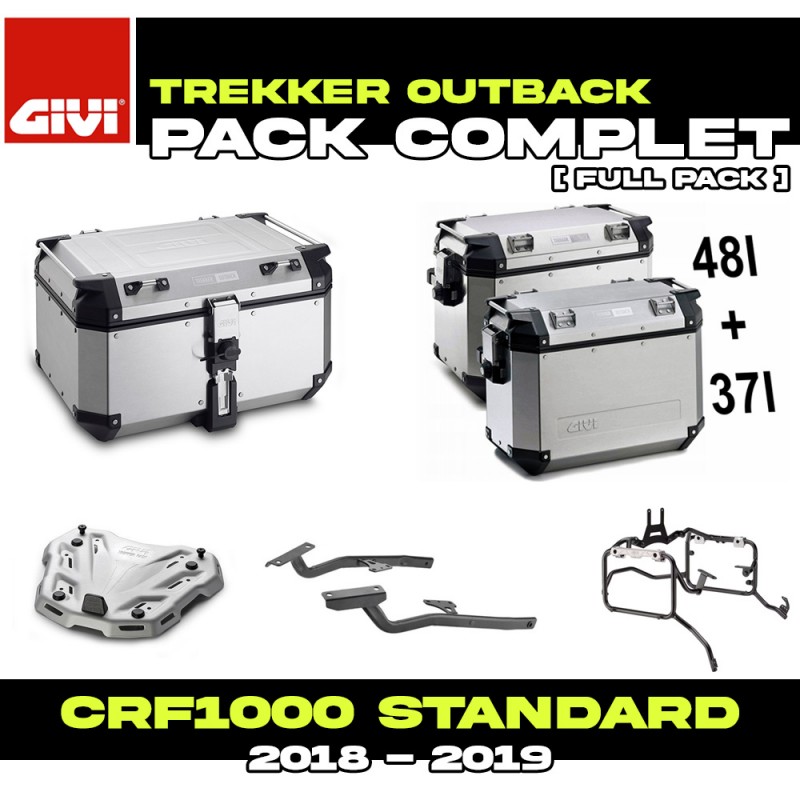 PACK-1162/1161-OBKNA : Givi Trekker Outback Alu Luggage Pack Honda CRF Africa Twin