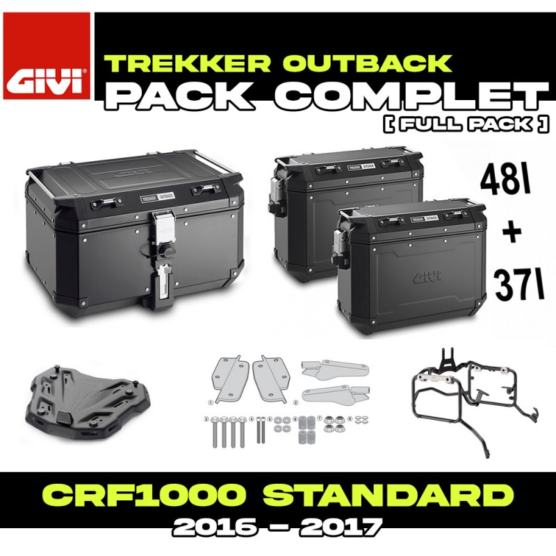 PACK-1144-OBKNB : Pack Bagagerie Givi Trekker Outback Noir Honda CRF Africa Twin